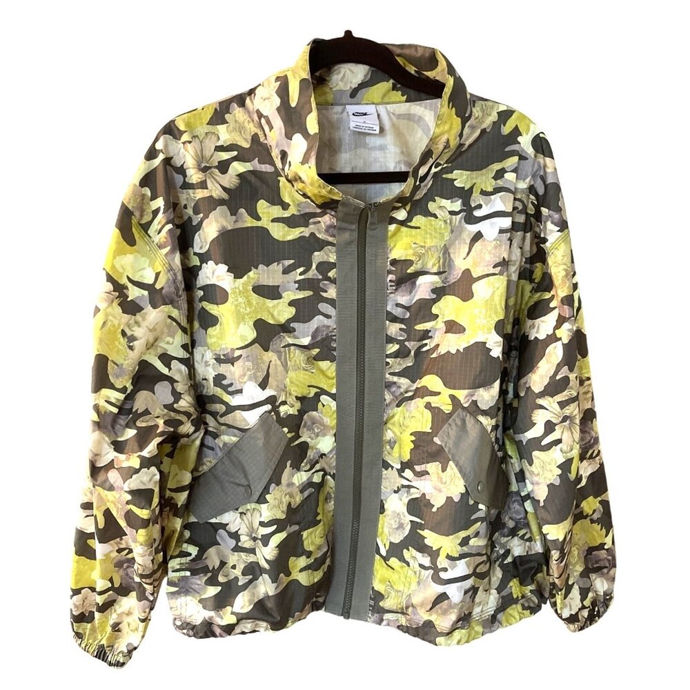 Nike Women Sportwear Full Zip Jacket Floral Camo Windbreaker Oversize Sz 1x plus